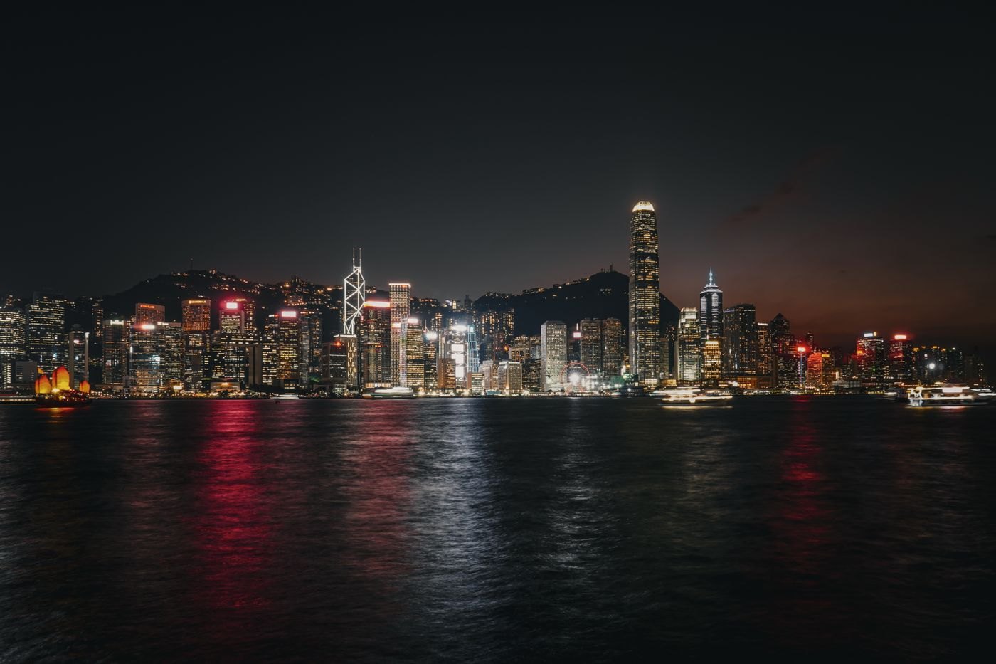 Hong Kong Victoria Harbour night skyline
